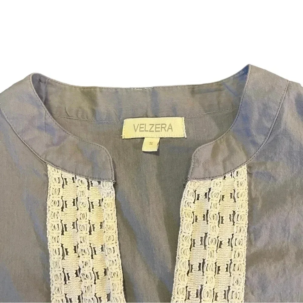 Velzera Grey Lace Long Sleeve Tunic | Women's S - Picture 3 of 5